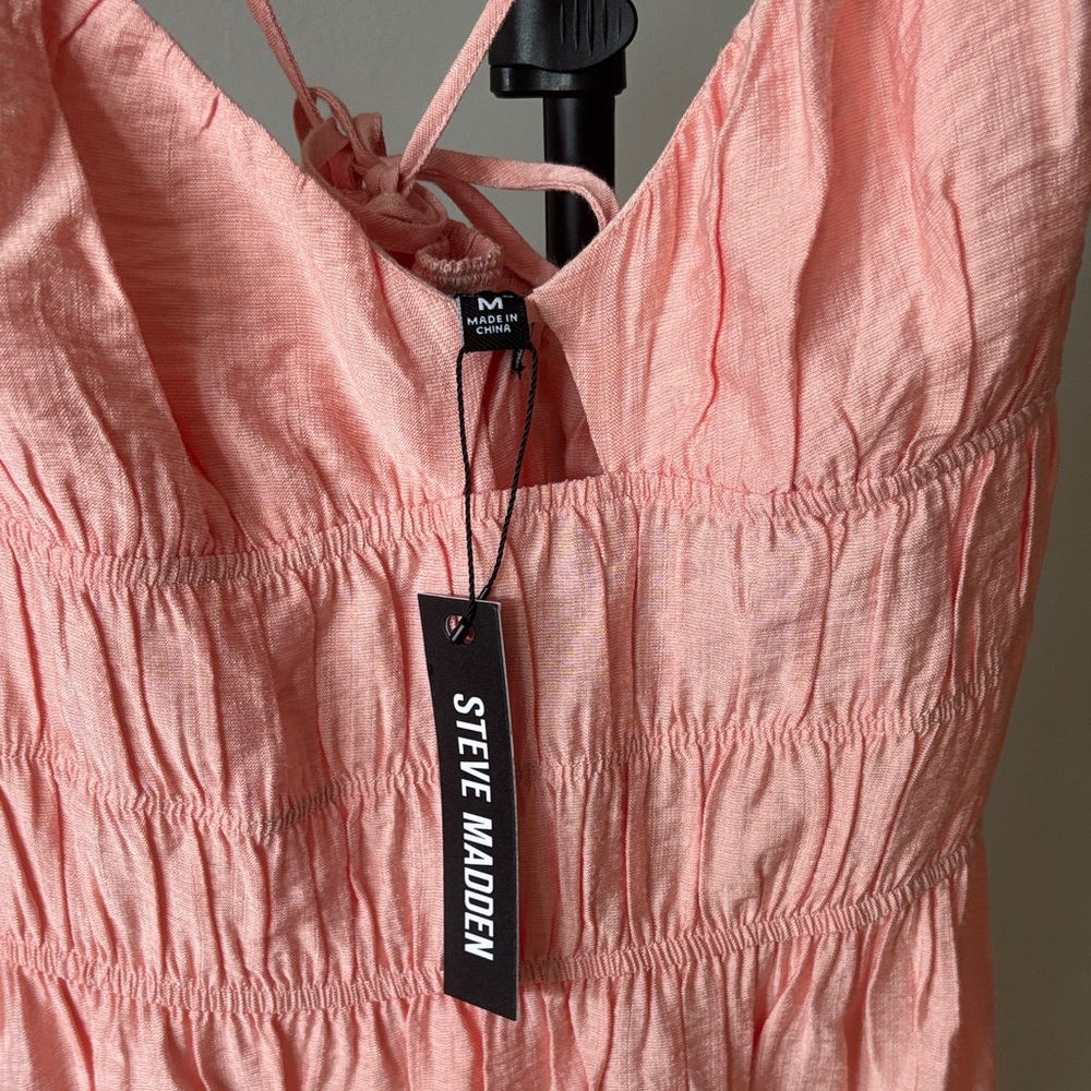 Steve Madden Jackie Asymmetric Midi Dress - Muted Peach - Picture 3 of 5